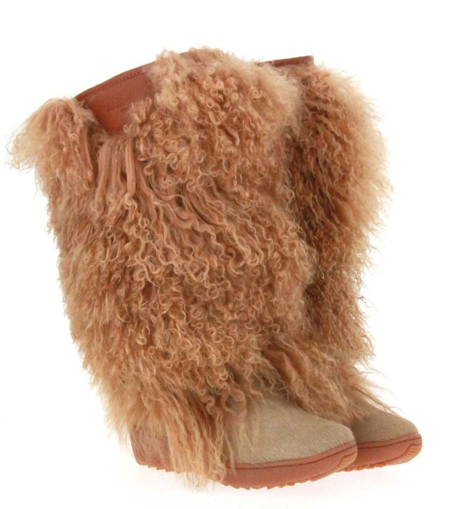 Damen Oscar Sport Fellstiefel | Oscar Sport Fellstiefel Doris-18 Beige (40)