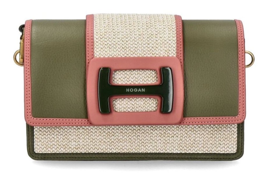 Damen Hogan Taschen | Hogan Tasche Tracolla Rett Rafia Khaki