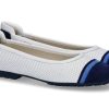 Damen Mania Ballerinas | Mania Ballerina Nappa Bianco Camoscio Marine Atolon (38U00Bd)