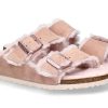 Damen Birkenstock Warmfutter | Birkenstock Pantolette Schmal Gefu00Fcttert Arizona Shearling Light Rose