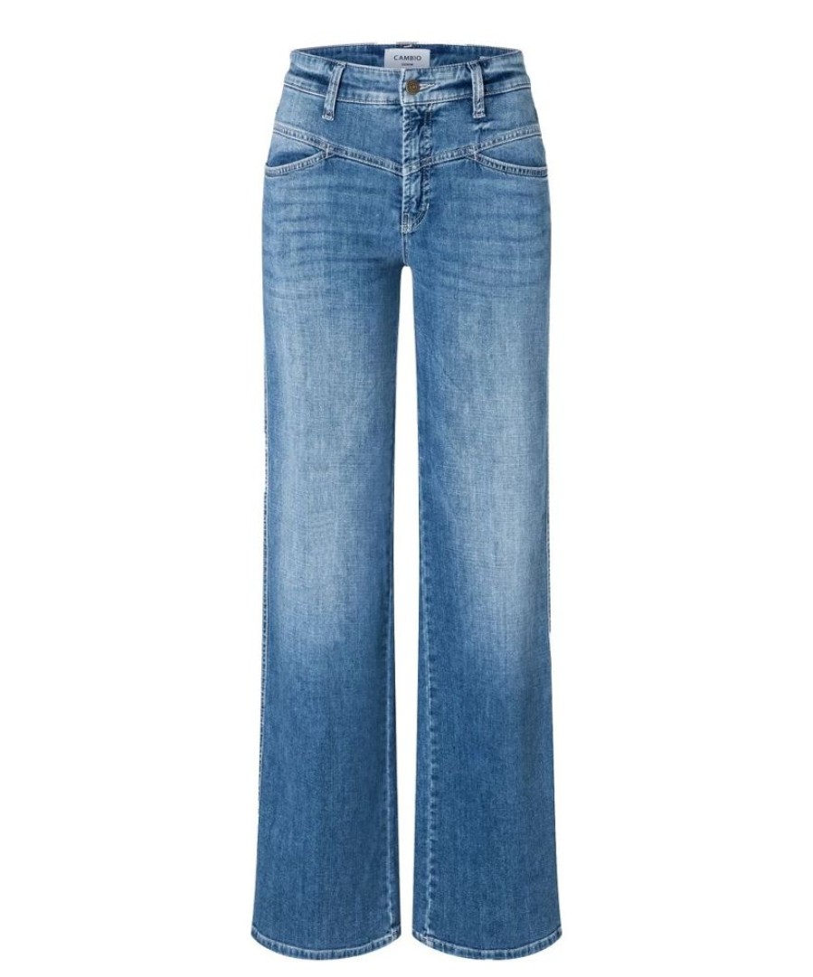 Damen Cambio Jeans | Cambio Aimee Seam Medium Summer Wash