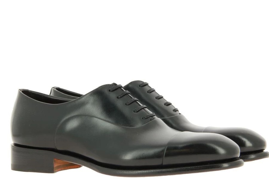 Herren Santoni Schnurer | Santoni Schnu00Fcrer Leather Black Dn01