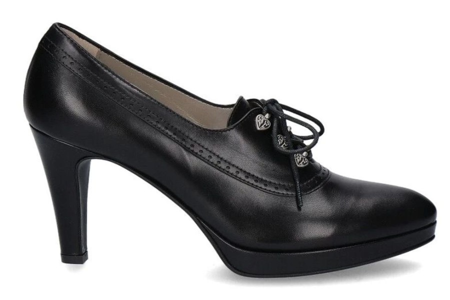 Damen dirndl + bua Dirndl Schuhe | Dirndl + Bua Schnu00Fcrpumps Ziegennappa Schwarz (36)