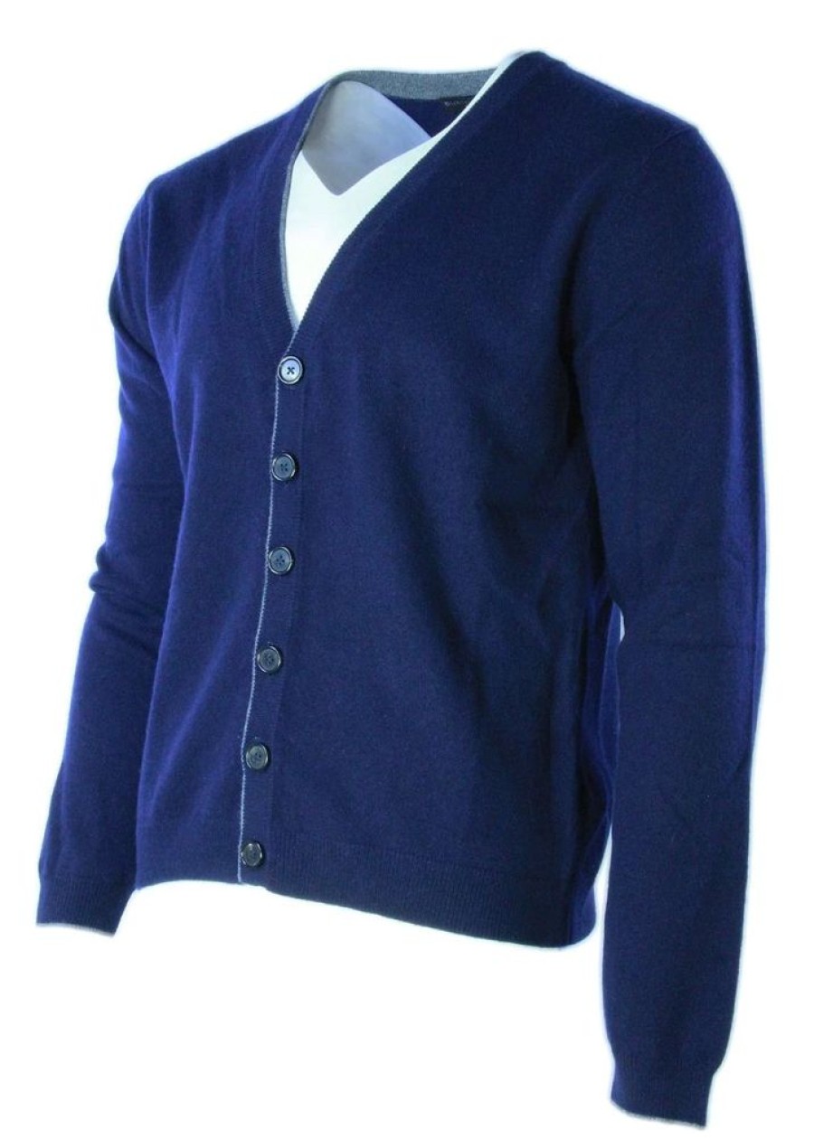 Herren Buxton Street Westen | Buxton Street Cardigan Cashmere Midnight (48)