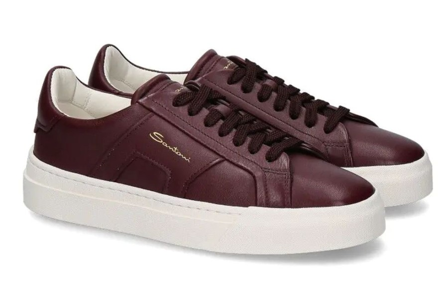 Damen Santoni Sneaker | Santoni Damen- Sneaker Double Buckle- Bordo