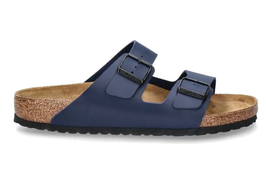 Herren Birkenstock Offene Schuhe | Birkenstock Pantolette Arizona Normal Blau (46)