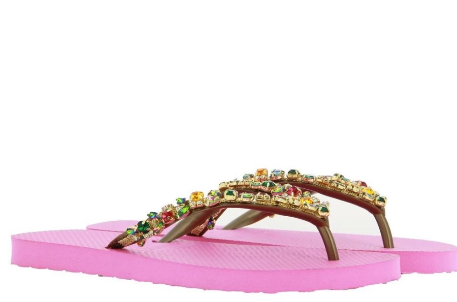 Damen CHANCLAS Pantoletten | Chanclas Zehensteg Sandale Clara Pink