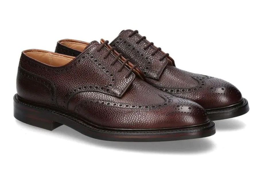 Herren Crockett & Jones Schnurer | Crockett & Jones Derby Pembroke Scotch Grain- Dunkelbraun