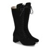 Damen dirndl + bua Stiefel | Dirndl + Bua Stiefel Ziegenvelour Schwarz (37 )