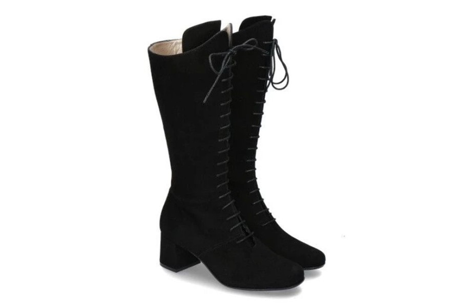 Damen dirndl + bua Stiefel | Dirndl + Bua Stiefel Ziegenvelour Schwarz (37 )