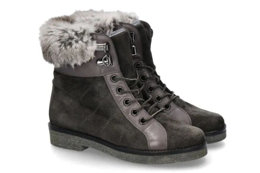 Damen Baldan Warmfutter | Baldan Stiefelette Gefu00Fcttert Camoscio Antracite (37 )