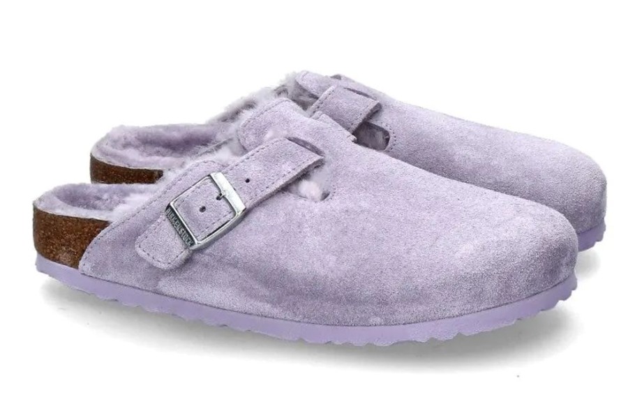 Damen Birkenstock Warmfutter | Birkenstock Damen-Clogs Gefu00Fcttert Boston Shearling- Purple Fog