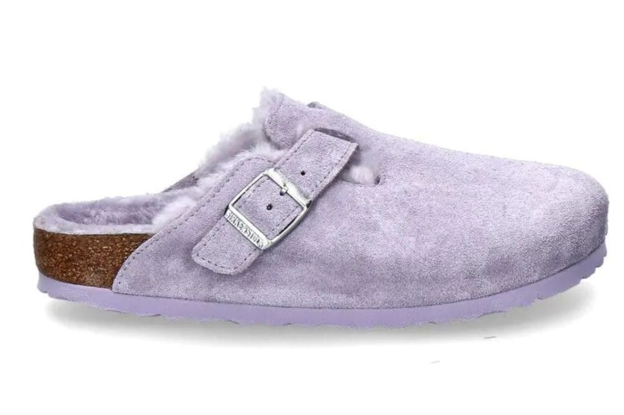 Damen Birkenstock Warmfutter | Birkenstock Damen-Clogs Gefu00Fcttert Boston Shearling- Purple Fog