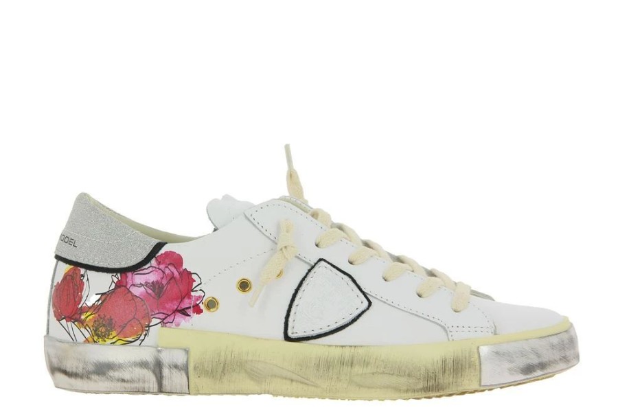 Damen Philippe Model Sneaker | Philippe Model Sneaker Fleurs Blanc