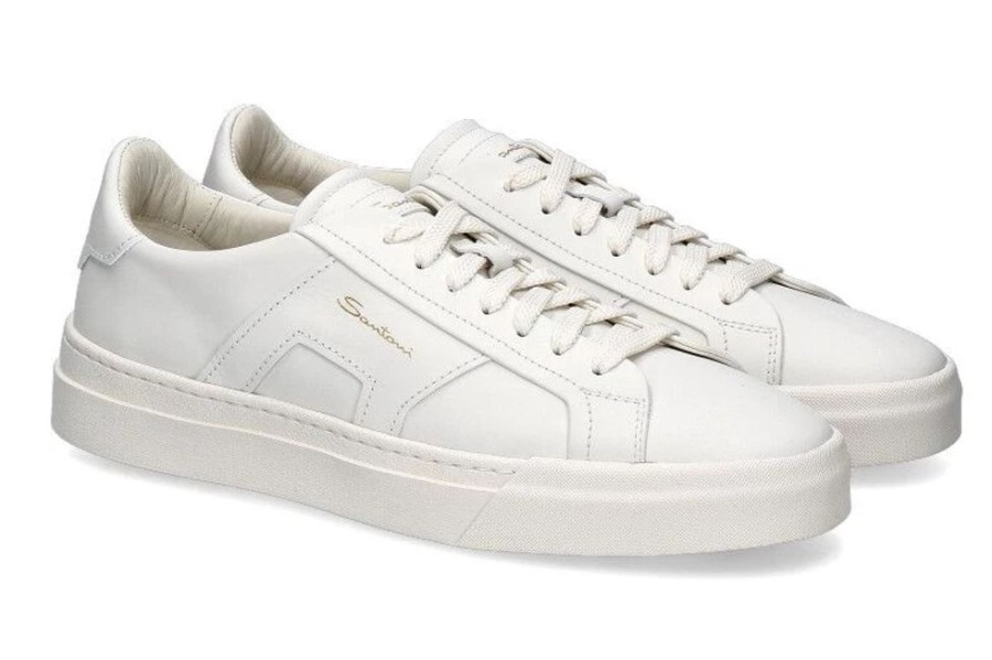 Herren Santoni Sneakers | Santoni Sneaker Man Leather White