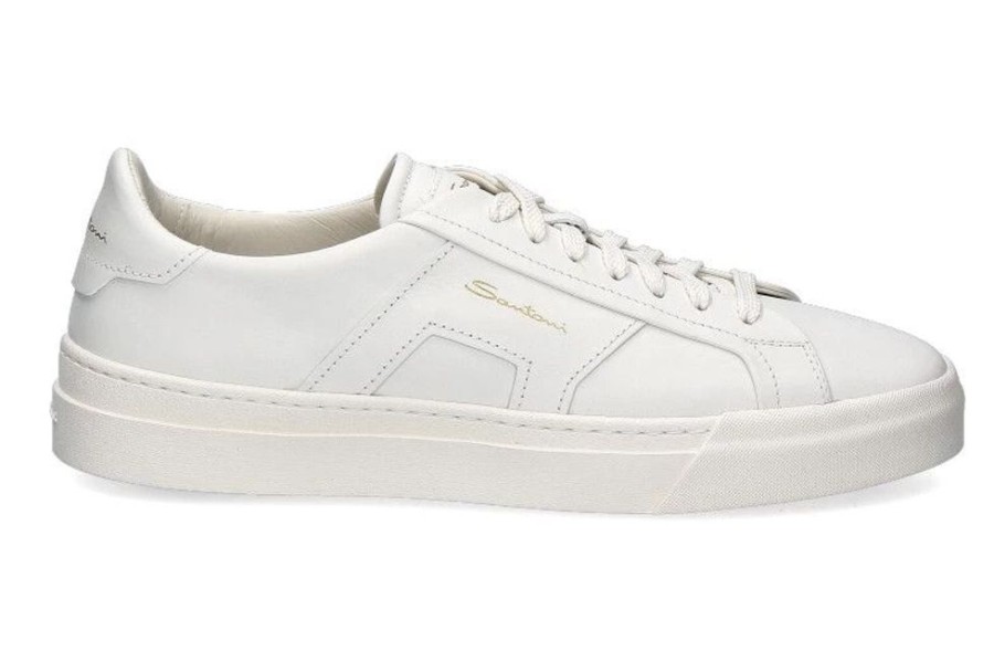 Herren Santoni Sneakers | Santoni Sneaker Man Leather White