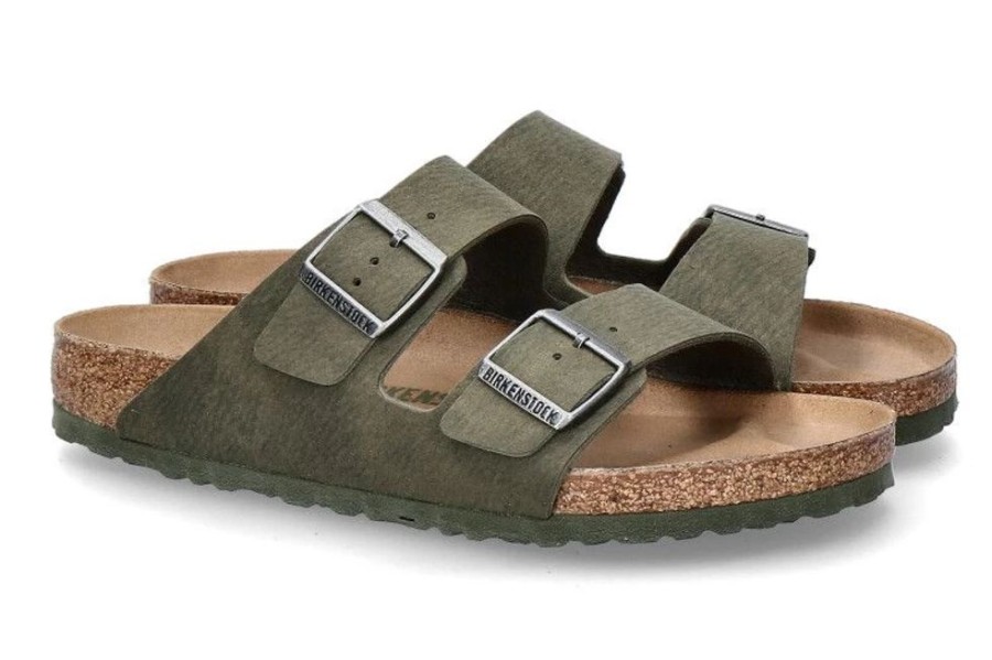 Herren Birkenstock Offene Schuhe | Birkenstock Pantolette Arizona Normal Dust Thyme