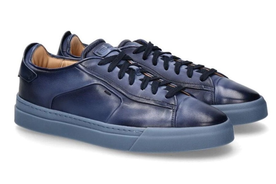 Herren Santoni Sneakers | Santoni Sneaker Nappa Blu