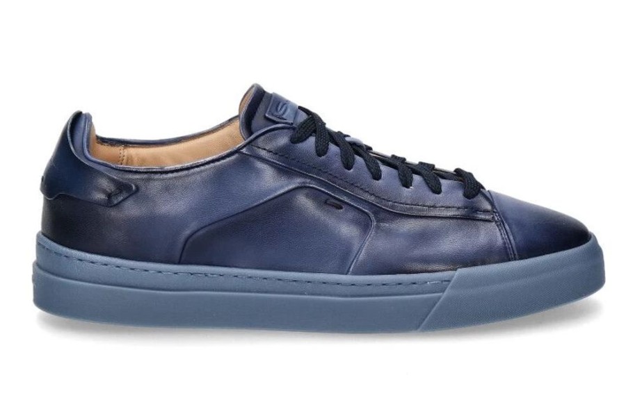 Herren Santoni Sneakers | Santoni Sneaker Nappa Blu