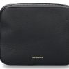 Damen Coccinelle Taschen | Coccinelle Umhu00E4Ngetasche Grain Leather Metallic Soft Noir