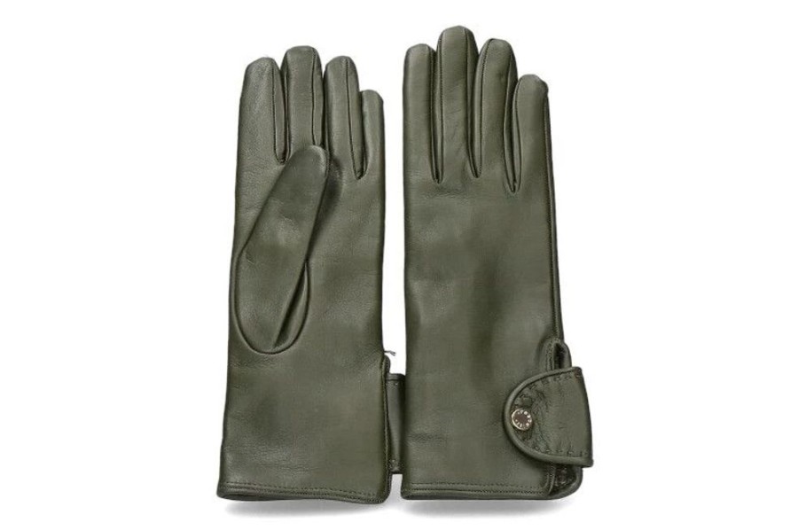 Damen Restelli Handschuhe | Restelli Damen- Lederhandschuhe Lady Nappa Militare- Gru00Fcn