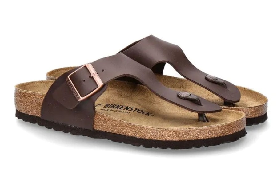 Herren Birkenstock Offene Schuhe | Birkenstock Pantolette Ramses Normal Dark Brown Birko Flor (46)