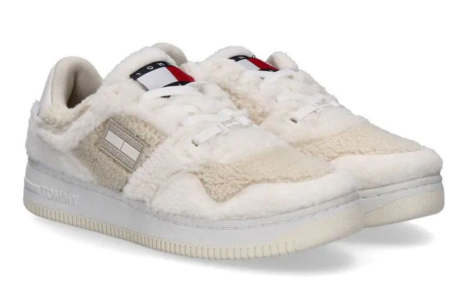 Damen Tommy Hilfiger Sneaker | Tommy Hilfiger Sneaker Retro Basket Warm -Ecru Bleached Stone