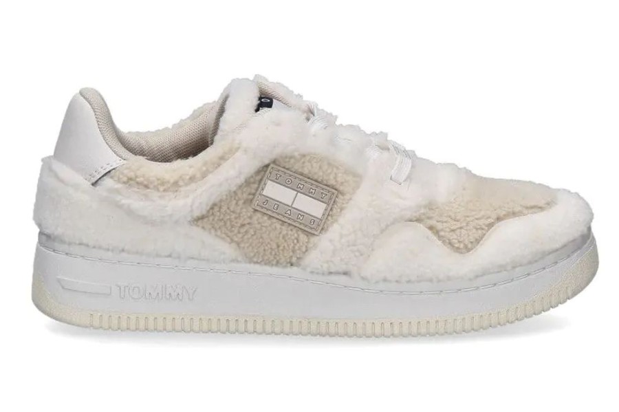 Damen Tommy Hilfiger Sneaker | Tommy Hilfiger Sneaker Retro Basket Warm -Ecru Bleached Stone