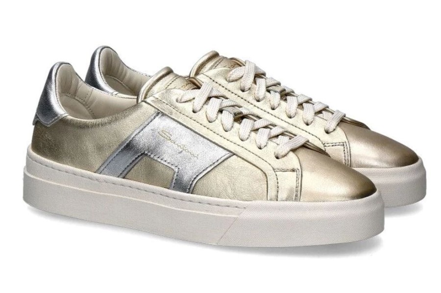 Damen Santoni Sneaker | Santoni Sneaker Woman Metallic Leather