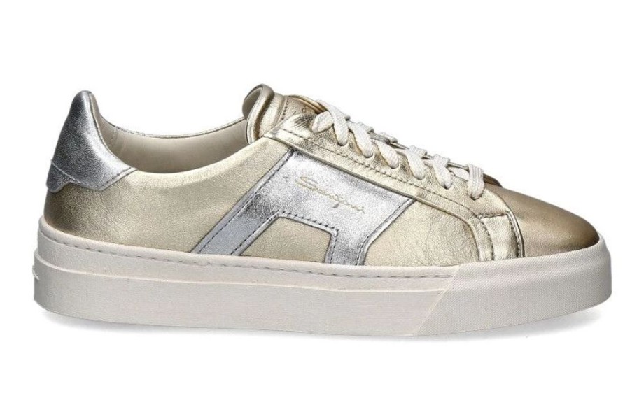 Damen Santoni Sneaker | Santoni Sneaker Woman Metallic Leather