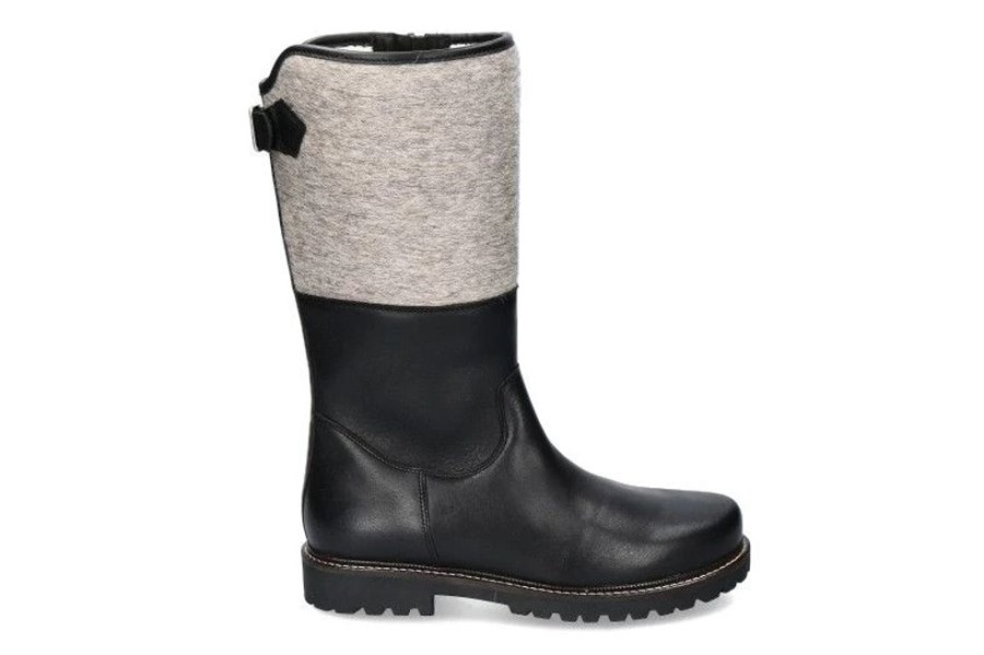 Herren dirndl + bua Warmgefuttert | Dirndl + Bua Stiefel Gefu00Fcttert Paniolo Filz Schwarz Grau (42)