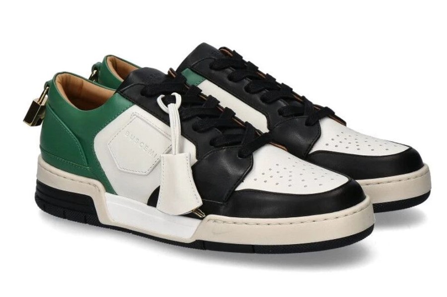 Herren Buscemi Sneakers | Buscemi Sneaker Air Jon Low Vitello Black Green