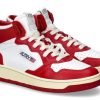 Herren Autry Sneakers | Autry Sneaker Mid Man Leather White Red