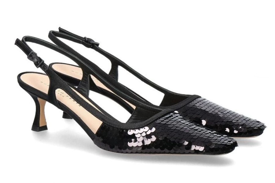 Damen Roberto Festa Pumps | Roberta Festa Slingpumps Siviglia Raso Nero