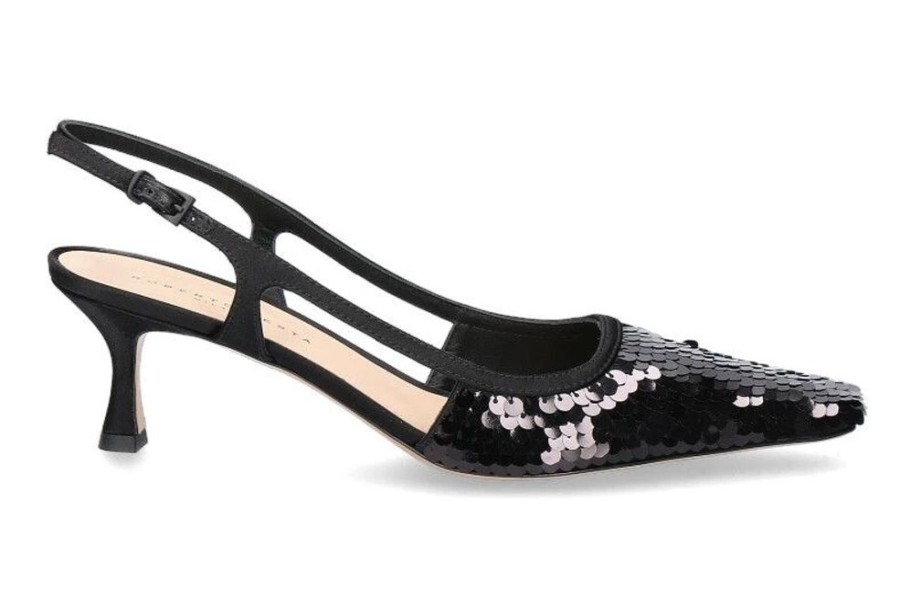 Damen Roberto Festa Pumps | Roberta Festa Slingpumps Siviglia Raso Nero