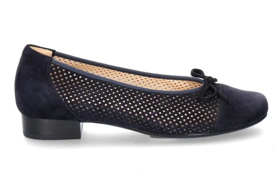 Damen Hassia Ballerinas | Hassia Ballerina Bologna G-Weite Samtziege Blue (39)