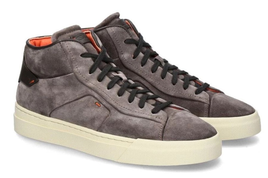 Herren Santoni Sneakers | Santoni Sneaker High Grey Taupe