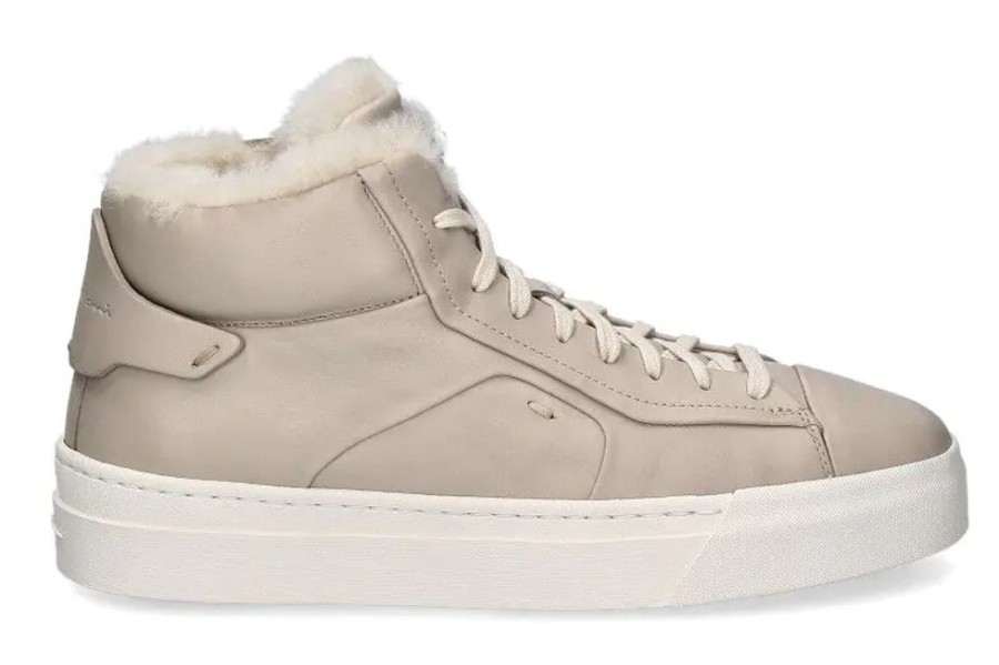 Damen Santoni Warmfutter | Santoni Damen- Mid- Cut Sneaker Gefu00Fcttert Nappa Beige