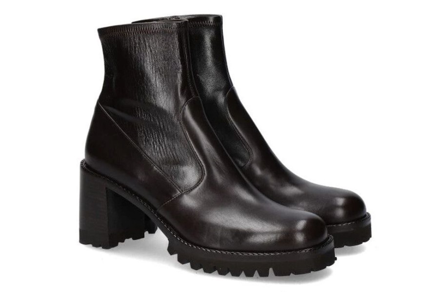 Damen Truman's Stiefeletten | Truman'S Stiefelette Vitello T. Moro Stretch- Dunkelbraun